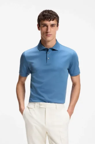 Polohemd in Regular-Fit aus merzerisierter italienischer Baumwolle