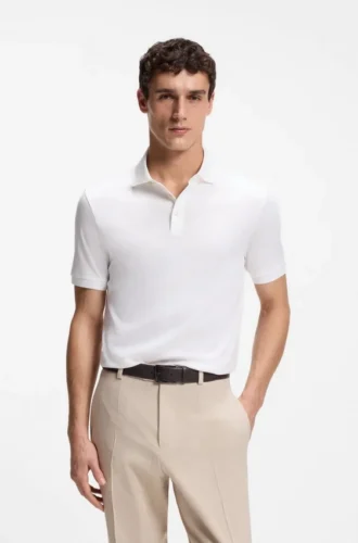 Polohemd in Regular-Fit aus merzerisierter italienischer Baumwolle