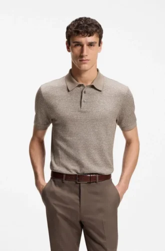Polohemd in Regular-Fit mit Micro-Mouliné-Finish