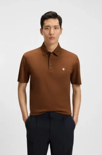 Polohemd mit doppeltem Monogramm aus merzerisierter Baumwolle
