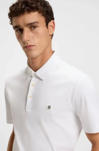 Polohemd mit doppeltem Monogramm aus merzerisierter Baumwolle