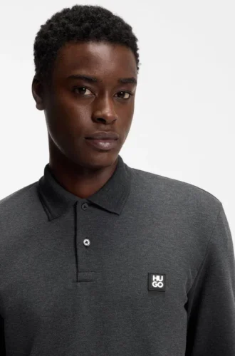Polohemd mit gestapeltem Logo aus einer Baumwollmischung