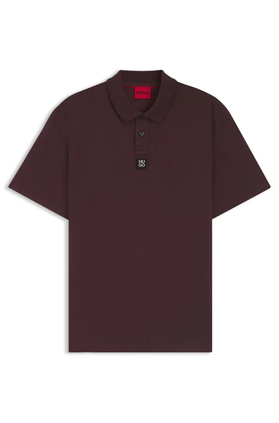 Polohemd mit gestapeltem Logo aus Interlock-Baumwolle Polohemd mit gestapeltem Logo aus Interlock-Baumwolle