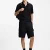 Polohemd mit gestreiftem Kragen aus Baumwolljacquard Polohemd mit gestreiftem Kragen aus Baumwolljacquard