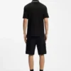 Polohemd mit gestreiftem Kragen aus Baumwolljacquard Polohemd mit gestreiftem Kragen aus Baumwolljacquard