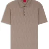 Polohemd mit gestreiftem Kragen aus Baumwolljacquard Polohemd mit gestreiftem Kragen aus Baumwolljacquard