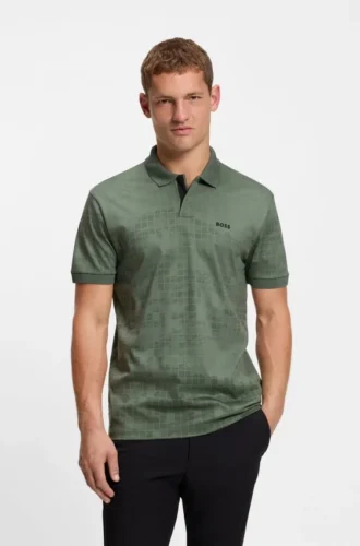 Polohemd mit grafischem Print aus merzerisierter Baumwolle