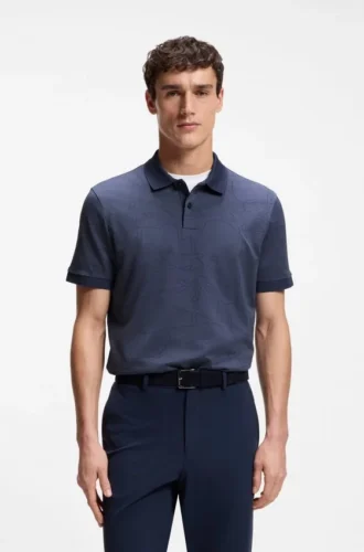 Polohemd mit Jacquard-Muster aus Baumwolle