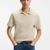 Polohemd mit Jacquard-Muster und Johnny-Kragen Polohemd mit Jacquard-Muster und Johnny-Kragen
