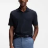 Polohemd mit Jacquard-Muster und Johnny-Kragen Polohemd mit Jacquard-Muster und Johnny-Kragen