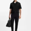 Polohemd mit Jacquard-Muster und Johnny-Kragen Polohemd mit Jacquard-Muster und Johnny-Kragen