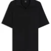 Polohemd mit Jacquard-Muster und Johnny-Kragen Polohemd mit Jacquard-Muster und Johnny-Kragen