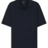 Polohemd mit Jacquard-Muster und Johnny-Kragen Polohemd mit Jacquard-Muster und Johnny-Kragen