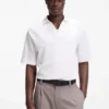 Polohemd mit Jacquard-Streifen und Johnny-Kragen