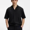 Polohemd mit Jacquard-Streifen und Johnny-Kragen
