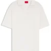 Polohemd mit Jacquard-Streifen und Johnny-Kragen