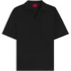 Polohemd mit Jacquard-Streifen und Johnny-Kragen