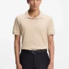 Polohemd mit Johnny-Kragen aus italienischer Stretch-Baumwolle