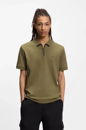 Polohemd mit Kontrastlogo aus Baumwollpiqué