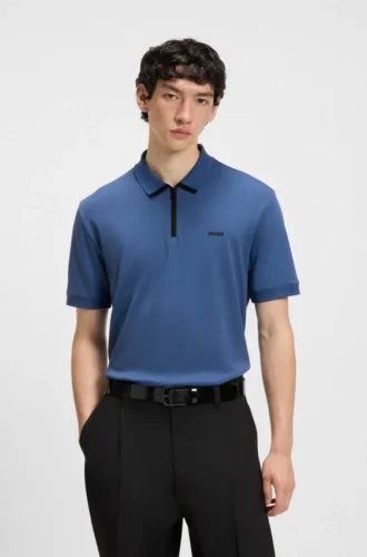 Polohemd mit Kontrastlogo aus Baumwollpiqué