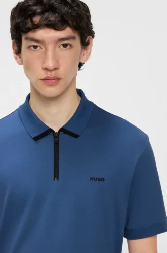 Polohemd mit Kontrastlogo aus Baumwollpiqué