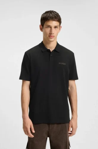 Polohemd mit Logo-Applikation aus Baumwollpiqué