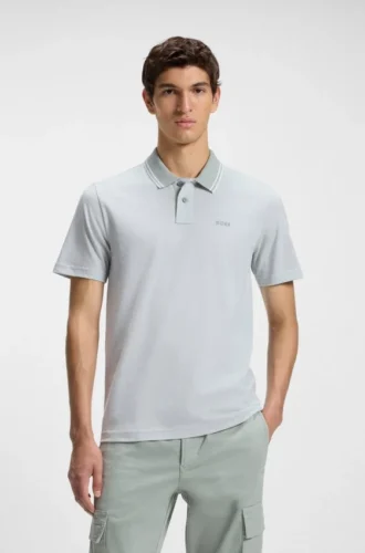 Polohemd mit Logo-Print aus Baumwollpiqué