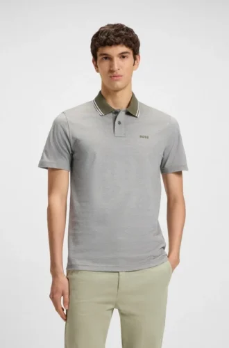 Polohemd mit Logo-Print aus Baumwollpiqué
