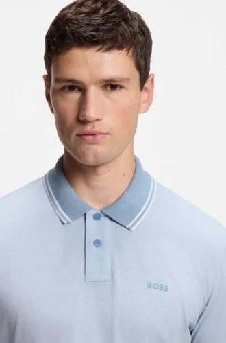 Polohemd mit Logo-Print aus Baumwollpiqué