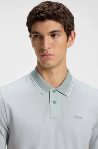 Polohemd mit Logo-Print aus Baumwollpiqué