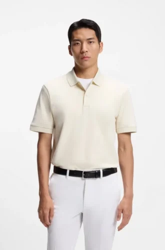 Polohemd mit Monogramm-Knopfleiste aus Baumwollmischung