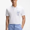 Polohemd mit Stickmotiv aus Baumwoll-Mesh Polohemd mit Stickmotiv aus Baumwoll-Mesh