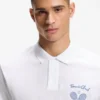 Polohemd mit Stickmotiv aus Baumwoll-Mesh Polohemd mit Stickmotiv aus Baumwoll-Mesh
