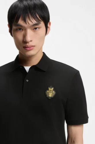 Polohemd mit „Year of the Horse“-Logo aus Baumwollpiqué