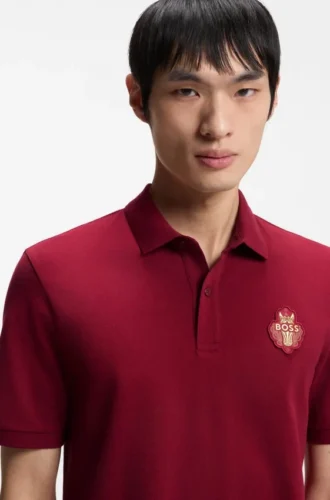 Polohemd mit „Year of the Horse“-Logo aus Baumwollpiqué