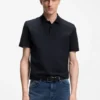 Poloshirt aus Baumwollmischung mit Jacquardmuster in Bubble-Struktur