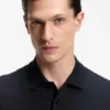 Poloshirt aus Baumwollmischung mit Jacquardmuster in Bubble-Struktur