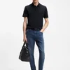 Poloshirt aus Baumwollmischung mit Jacquardmuster in Bubble-Struktur