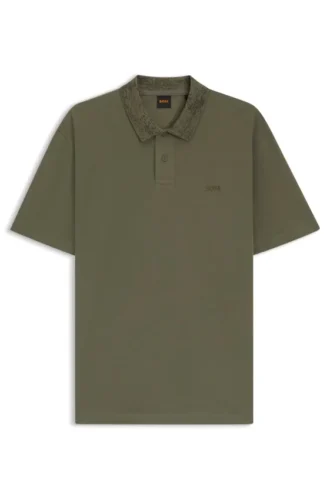 Poloshirt mit gemustertem Kragen aus Baumwollpiqué