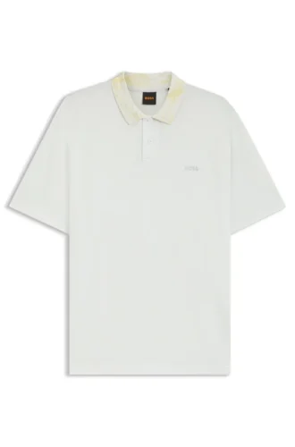 Poloshirt mit gemustertem Kragen aus Baumwollpiqué
