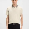 Poloshirt mit gemustertem Kragen aus Pima-Baumwolle Poloshirt mit gemustertem Kragen aus Pima-Baumwolle