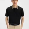 Poloshirt mit gemustertem Kragen aus Pima-Baumwolle Poloshirt mit gemustertem Kragen aus Pima-Baumwolle