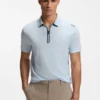 Poloshirt mit gerahmtem Reißverschluss aus Waffel-Jacquard Poloshirt mit gerahmtem Reißverschluss aus Waffel-Jacquard