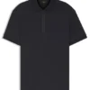 Poloshirt mit gerahmtem Reißverschluss aus Waffel-Jacquard Poloshirt mit gerahmtem Reißverschluss aus Waffel-Jacquard