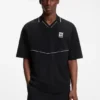 Poloshirt mit gesticktem Logo und Johnny-Kragen Poloshirt mit gesticktem Logo und Johnny-Kragen