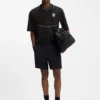 Poloshirt mit gesticktem Logo und Johnny-Kragen Poloshirt mit gesticktem Logo und Johnny-Kragen