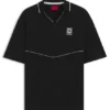 Poloshirt mit gesticktem Logo und Johnny-Kragen Poloshirt mit gesticktem Logo und Johnny-Kragen
