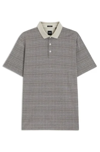 Poloshirt mit Gittermuster aus merzerisierter Baumwolle
