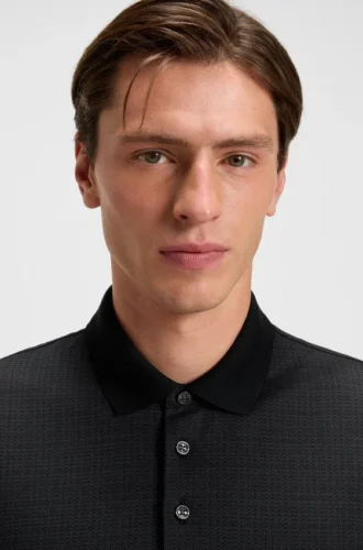 Poloshirt mit Gittermuster aus merzerisierter Baumwolle