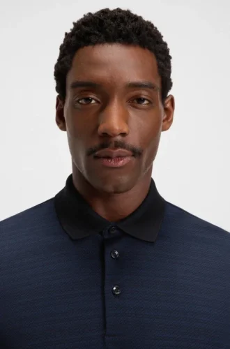 Poloshirt mit Gittermuster aus merzerisierter Baumwolle